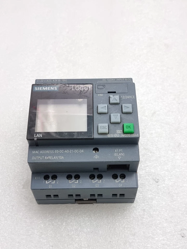 Used Working Siemens 6ED1052-1MD00-0BA8 12/24RCE Logo Programmable Relay